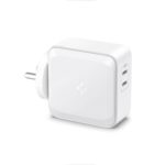 Spigen Fast Charging Adapter Total 70w, GaN, PD Support, BIS Certified, for iPhone 16/15/14(Pro,Pro Max,Plus), Galaxy S25/S24, Vivo, Oppo, iPad, MacBook and More (PE2007IN) - White