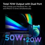 Spigen Fast Charging Adapter Total 70w, GaN, PD Support, BIS Certified, for iPhone 16/15/14(Pro,Pro Max,Plus), Galaxy S25/S24, Vivo, Oppo, iPad, MacBook and More (PE2007IN) - White - Image 4